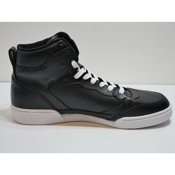 NEW POLO RALPH LAUREN COURT LEATHER HIGH TOP BLACK SNEAKER SHOES MENS SIZE - 10 - Picture 13 of 16